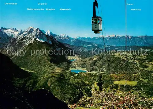 AK / Ansichtskarte Seilbahn Karwendel Mittenwald Zugspitzgruppe Kat. Bahnen