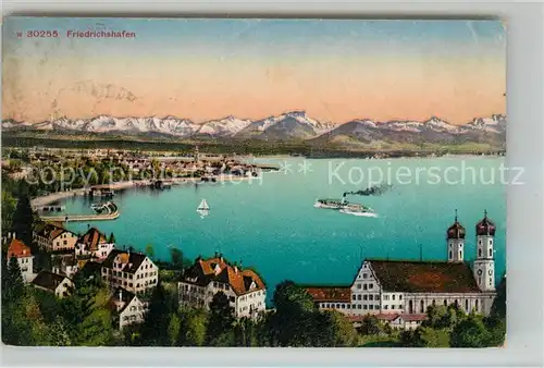 AK / Ansichtskarte Friedrichshafen Bodensee Panorama Alpen Kat. Friedrichshafen