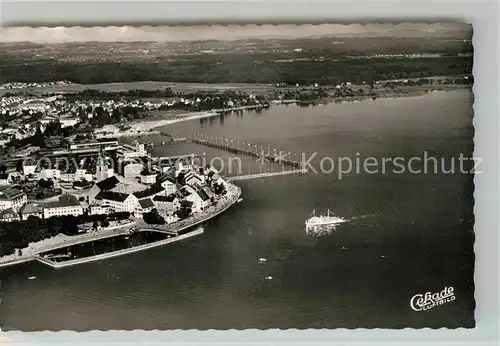 AK / Ansichtskarte Friedrichshafen Bodensee Fliegeraufnahme Hafen  Kat. Friedrichshafen