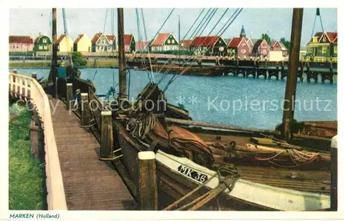 AK / Ansichtskarte Marken Niederlande Hafen Fischerboote Kat. Niederlande