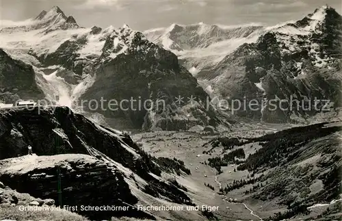 AK / Ansichtskarte Grindelwald First Schreckhoerner Fischerhoerner und Eiger Berner Alpen Kat. Grindelwald