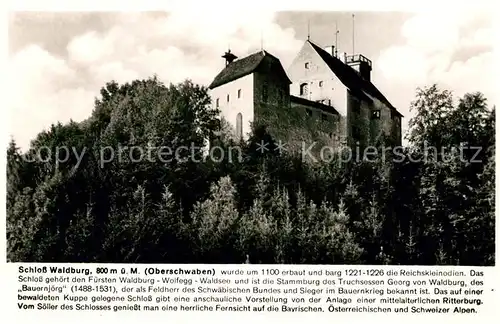 AK / Ansichtskarte Waldburg Wuerttemberg Schloss Geschichte Franckh Chronik Karte Kat. Waldburg