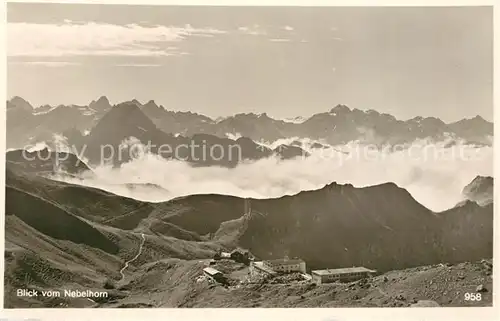 AK / Ansichtskarte Oberstdorf Panorama Blick vom Nebelhorn Nebelmeer Bergwelt Kat. Oberstdorf