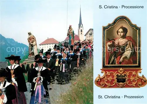 AK / Ansichtskarte Santa Cristina Groeden Processione Prozession Gemaelde Kat. Groeden Tirol
