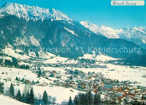 AK / Ansichtskarte Hindelang Winterpanorama mit Iseler und Ostrachtaler Hochgebirge Kat. Bad Hindelang