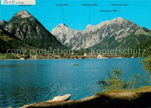 AK / Ansichtskarte Pertisau Achensee Uferpartie am See Blick gegen Karwendelgebirge Kat. Eben am Achensee