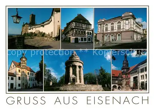 AK / Ansichtskarte Eisenach Thueringen Wartburg Lutherhaus Theater landgraeflicher Steinhof alte Residenz Burschenschaftsdenkmal Rathaus Markt Kat. Eisenach