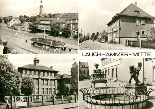 AK / Ansichtskarte Lauchhammer Wilhelm Pieck Platz Postamt Oberschule Kleinleipische Strasse Brunnen Kat. Lauchhammer