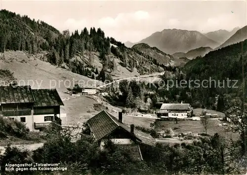AK / Ansichtskarte Oberaudorf Alpengasthof Tatzelwurm Blick gegen Kaisergebirge Kat. Oberaudorf
