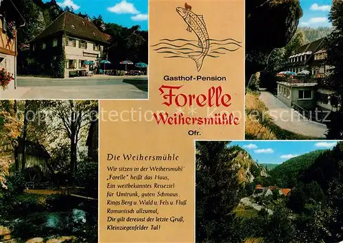 AK / Ansichtskarte Weihersmuehle Weismain Gasthof Pension Forelle Landschaftspanorama