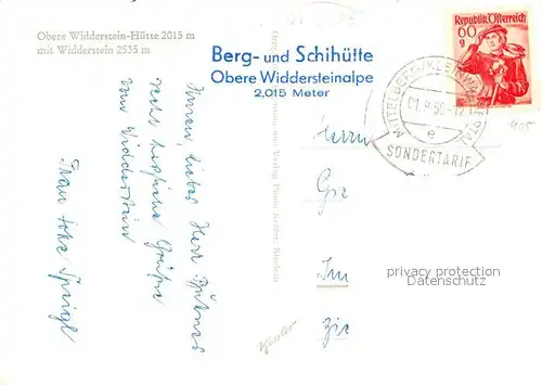 AK / Ansichtskarte Mittelberg Kleinwalsertal Obere Widdersteinhuette mit Widderstein Allgaeuer Alpen Kat. Oesterreich