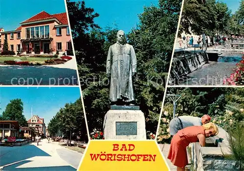 AK / Ansichtskarte Bad Woerishofen Kurhaus Strassenpartie Kneipp Denkmal Statue Kat. Bad Woerishofen