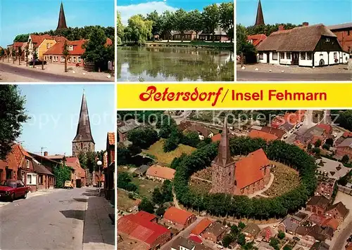 AK / Ansichtskarte Petersdorf Fehmarn Ortsmotiv mit Kirche Fliegeraufnahme