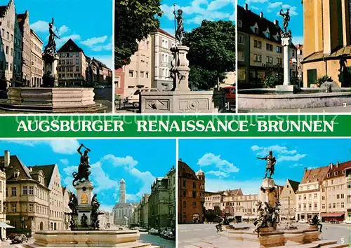 AK / Ansichtskarte Augsburg Merkurbrunnen Neptunbrunnen Georgsbrunnen Herkulesbrunnen Augustusbrunnen Kat. Augsburg