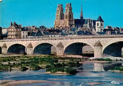 AK / Ansichtskarte Orleans Loiret Le pont la Loire et la Cathedrale Kat. Orleans