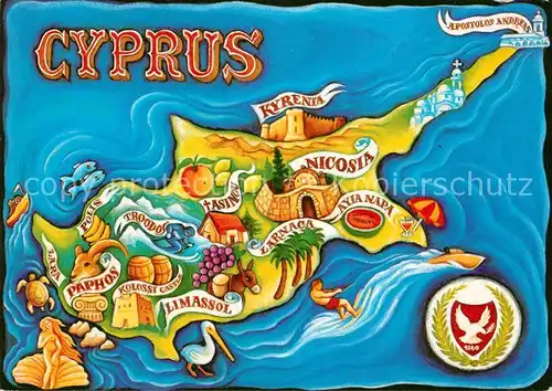 AK / Ansichtskarte Cyprus Zypern Inselkarte Kat. Zypern