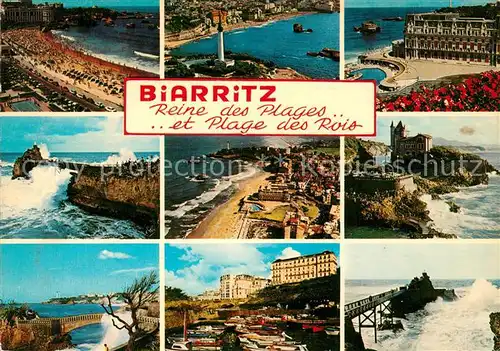 AK / Ansichtskarte Biarritz Pyrenees Atlantiques La Grande Plage Le Phare Hotel du Palais Kat. Biarritz