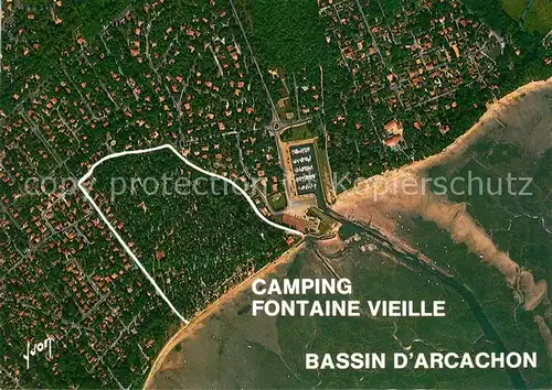 AK / Ansichtskarte Bassin d Arcachon Vue aerienne Camping Fontaine Vieille