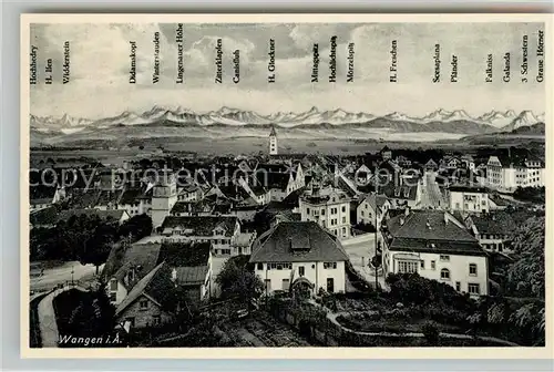 AK / Ansichtskarte Wangen Allgaeu Panorama mit Alpen Kat. Wangen im Allgaeu