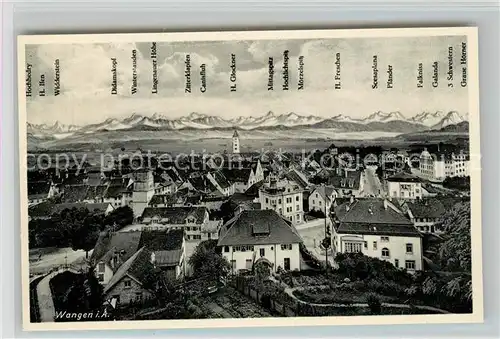 AK / Ansichtskarte Wangen Allgaeu Panorama mit Alpen Kat. Wangen im Allgaeu