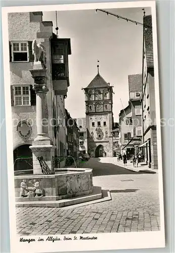 AK / Ansichtskarte Wangen Allgaeu Martinstor Brunnen Kat. Wangen im Allgaeu