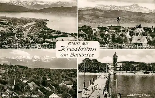 AK / Ansichtskarte Kressbronn Bodensee Landungssteg Sonnenhof Alpen  Kat. Kressbronn am Bodensee