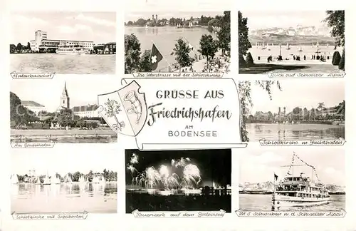 AK / Ansichtskarte Friedrichshafen Bodensee MS Schwaben Hafenbahnhof Schloss Kat. Friedrichshafen