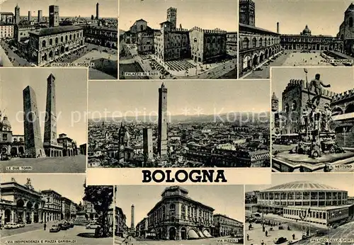 AK / Ansichtskarte Bologna Nettuno Due Torri Palazzo Re Enzo Kat. Bologna
