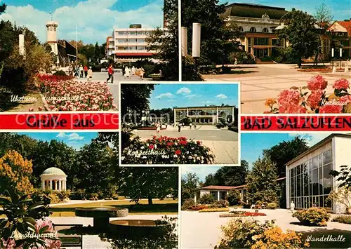 AK / Ansichtskarte Bad Salzuflen Uhrturm Kurparkhotel Kurhaus Leopoldsprudel Wandelhalle Konzerthaus Kat. Bad Salzuflen