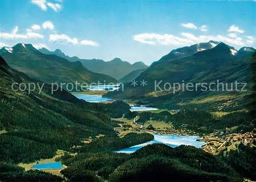 AK / Ansichtskarte Muottas Muragl Blick auf Oberengadiner Seen Alpenpanorama Kat. Muottas Muragl