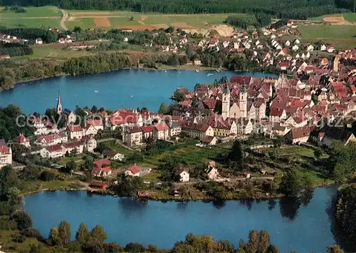 AK / Ansichtskarte Bad Waldsee Stadtsee Fliegeraufnahme Kat. Bad Waldsee