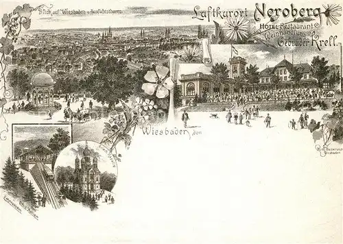 AK / Ansichtskarte Wiesbaden 1888 Hotel Aussichtstempel Russische Kapelle Neroberg Repro ESWE Verkehrsbetriebe Bildserie IV 1 Kat. Wiesbaden