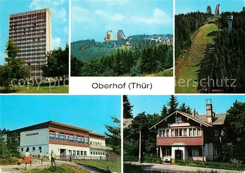 AK / Ansichtskarte Oberhof Thueringen FDGB Erholungsheim Interhotel Panorama Schanze Rennsteig HO Gaststaette Jugendherberge Kat. Oberhof Thueringen