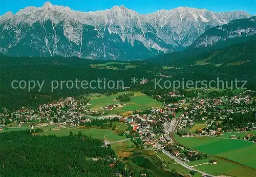 AK / Ansichtskarte Seefeld Tirol Fliegeraufnahme mit Mieminger Kette Kat. Seefeld in Tirol