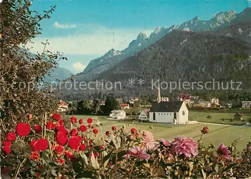 AK / Ansichtskarte Bayerisch Gmain mit Kirche und Lattengebirge Kat. Bayerisch Gmain