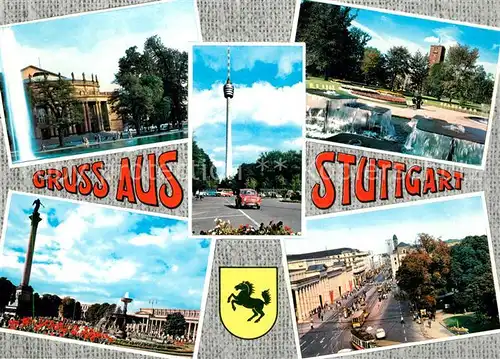AK / Ansichtskarte Stuttgart Teilansichten mit Fernsehturm Kat. Stuttgart
