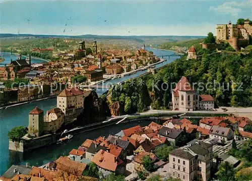 AK / Ansichtskarte Passau Dreifluessestadt am Zusammenfluss von Donau Inn und Ilz Kat. Passau