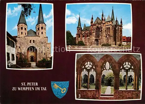 AK / Ansichtskarte Wimpfen Stiftskirche St Peter Gotische Suedseite Gotischer Kreuzgang Kat. Bad Wimpfen