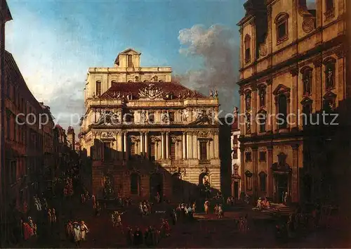 AK / Ansichtskarte Kuenstlerkarte Bernardo Bellotto Canaletto Universitaetsplatz in Wien 1758 61 Kat. Kuenstlerkarte