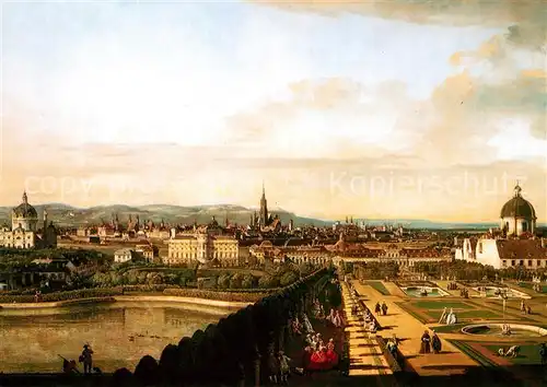 AK / Ansichtskarte Kuenstlerkarte Bernardo Bellotto Canaletto Wien vom Belvedere 1758 61 Kat. Kuenstlerkarte