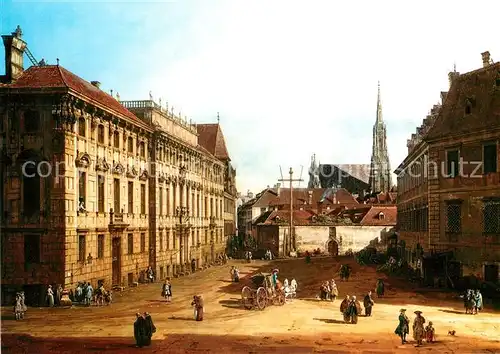 AK / Ansichtskarte Kuenstlerkarte Bernardo Bellotto Canaletto Lobkowitzplatz 1758 61 Kat. Kuenstlerkarte