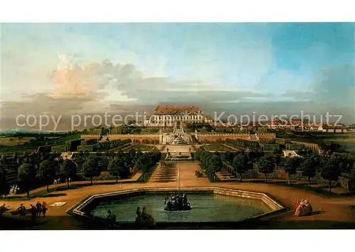 AK / Ansichtskarte Kuenstlerkarte Bernardo Bellotto Canaletto Schlosshof Gartenseite 1758 61 Kat. Kuenstlerkarte