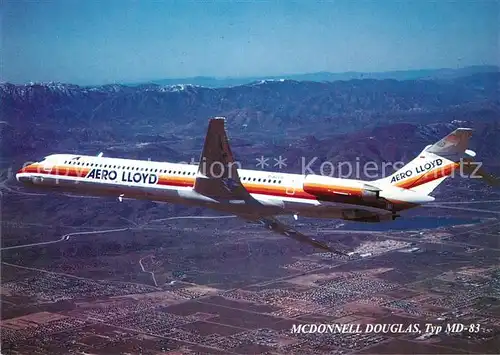 AK / Ansichtskarte Flugzeuge Zivil Aero Lloyd McDonnell Douglas Typ MD 83 Kat. Airplanes Avions