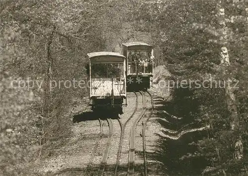 AK / Ansichtskarte Nerobergbahn Jubilaeumsjahr Wagenpaar  Kat. Zahnstangenstandseilbahn