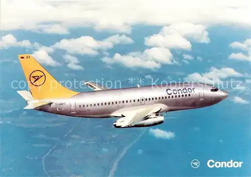 AK / Ansichtskarte Flugzeuge Zivil Condor Europa Jet Boeing 737 230 Kat. Airplanes Avions