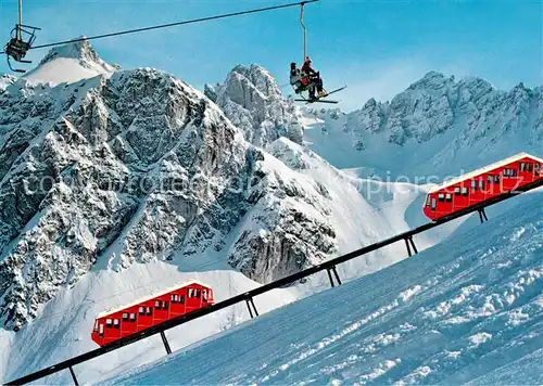 AK / Ansichtskarte Zahnradbahn Olympiabahn Hoadl Axamer Lizum Sessellift  Kat. Bergbahn