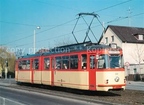 AK / Ansichtskarte Strassenbahn Gelenk Triebwagen 222 Mainz  Kat. Strassenbahn