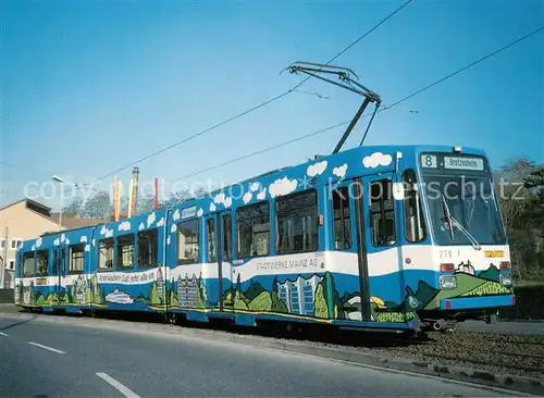 AK / Ansichtskarte Strassenbahn Gelenk Triebwagen 279 Mainz Kat. Strassenbahn