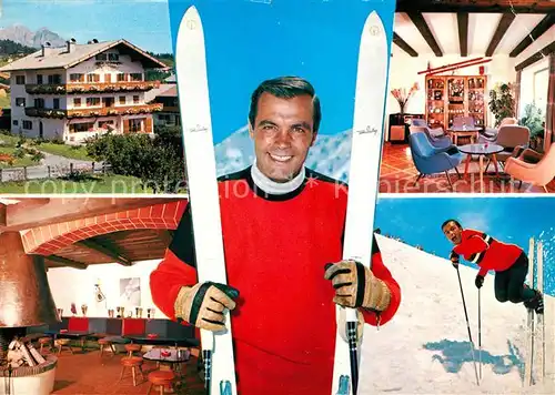 AK / Ansichtskarte Kitzbuehel Tirol Haus Toni Seiler Skifahrer Kat. Kitzbuehel