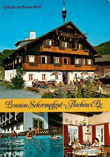 AK / Ansichtskarte Flachau Pension Schrempfgut Pool Kat. Flachau